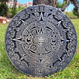 Calendário Azteca em preto
