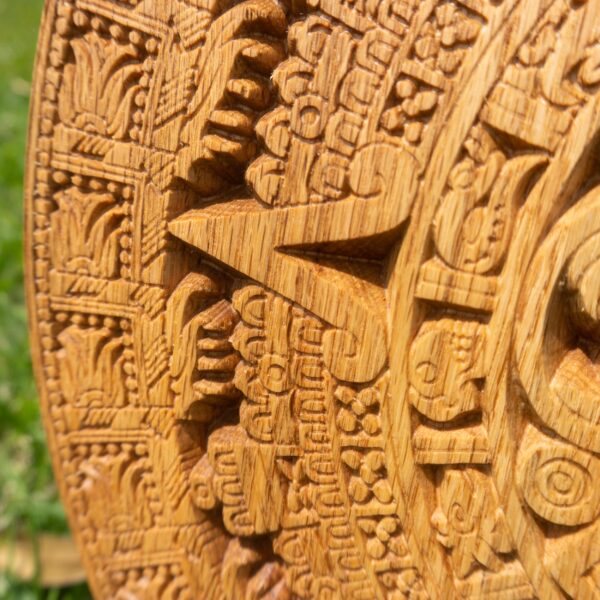 Calendário Azteca em madeira de carvalho - Image 3