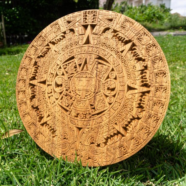 Calendário Azteca em madeira de carvalho - Image 2